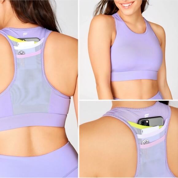Fabletics Women's Large Trinity High Impact Sports Bra Triple Pocket Design - Picture 6 of 6